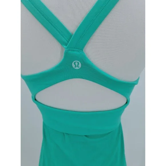Lululemon Bali Breeze Cutout Racerback Wrap It Up Tank Top  4 Teal Mint Green - Picture 4 of 8